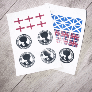 Engelse Stickers contour gesneden