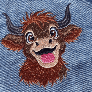 Geborduurde Highland Cow
