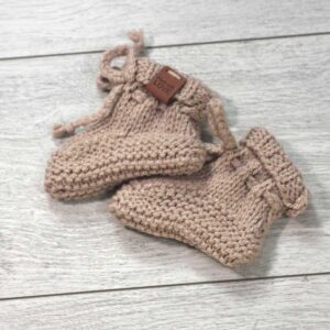 Handgemaakte Merino Wollen Sokjes │Slofjes Camel